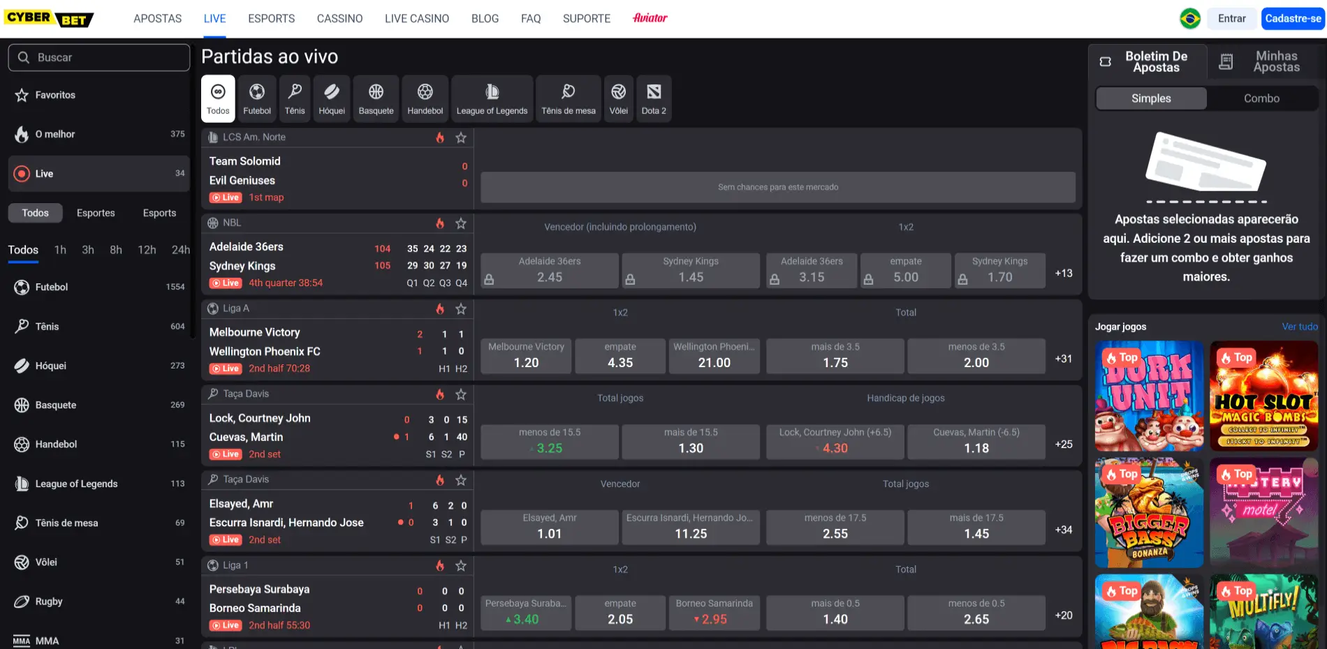 Cyber.bet Apostas ao Vivo