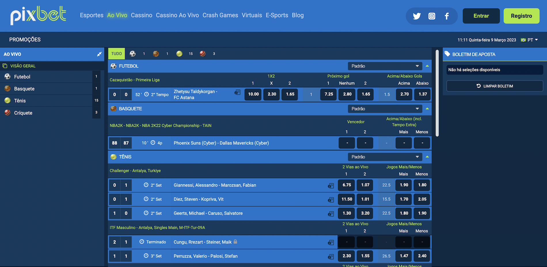 Apostas ao Vivo Pixbet