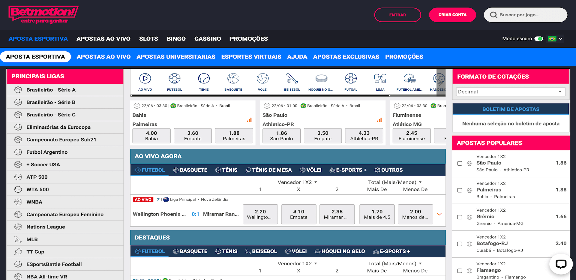 Apostas ao Vivo Betmotion