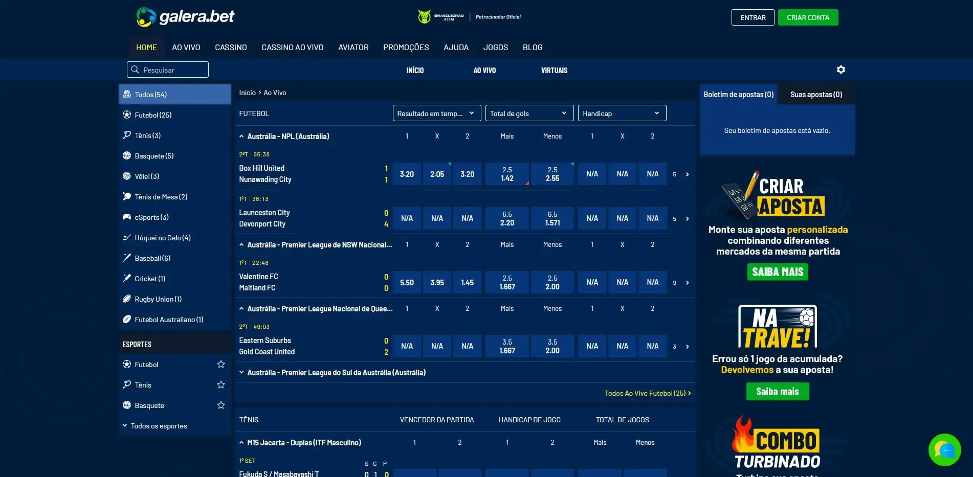 Apostas ao Vivo Galera.bet