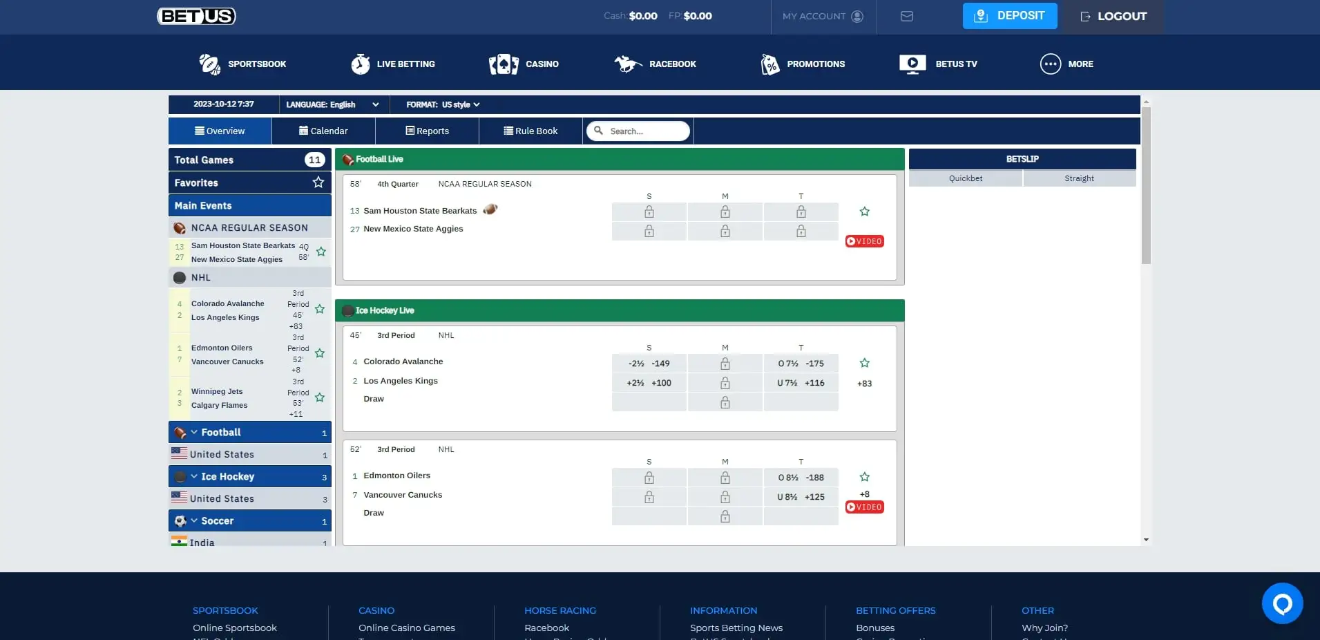 Apostas ao Vivo BetUS