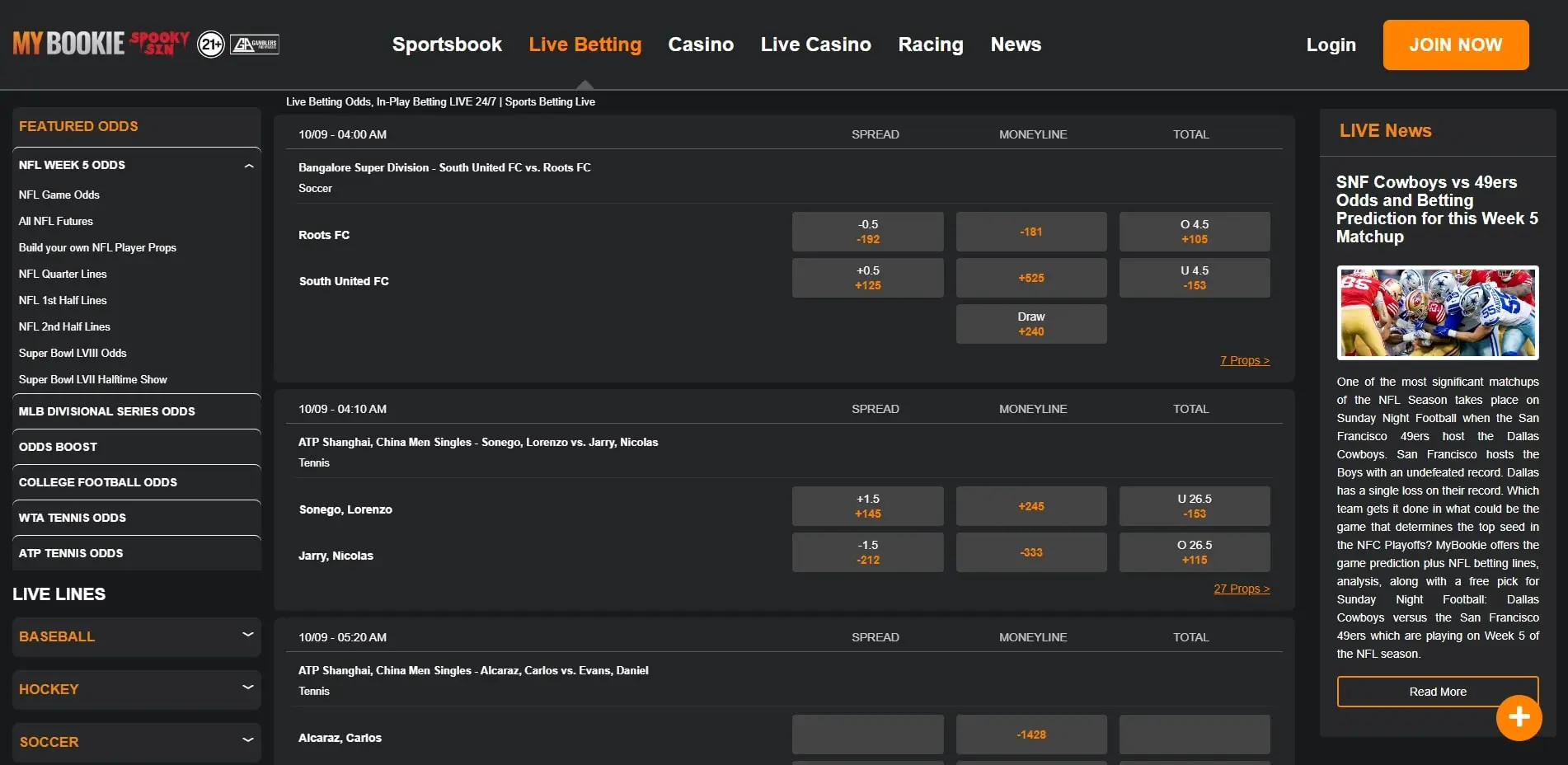 Apostas ao Vivo Mybookie