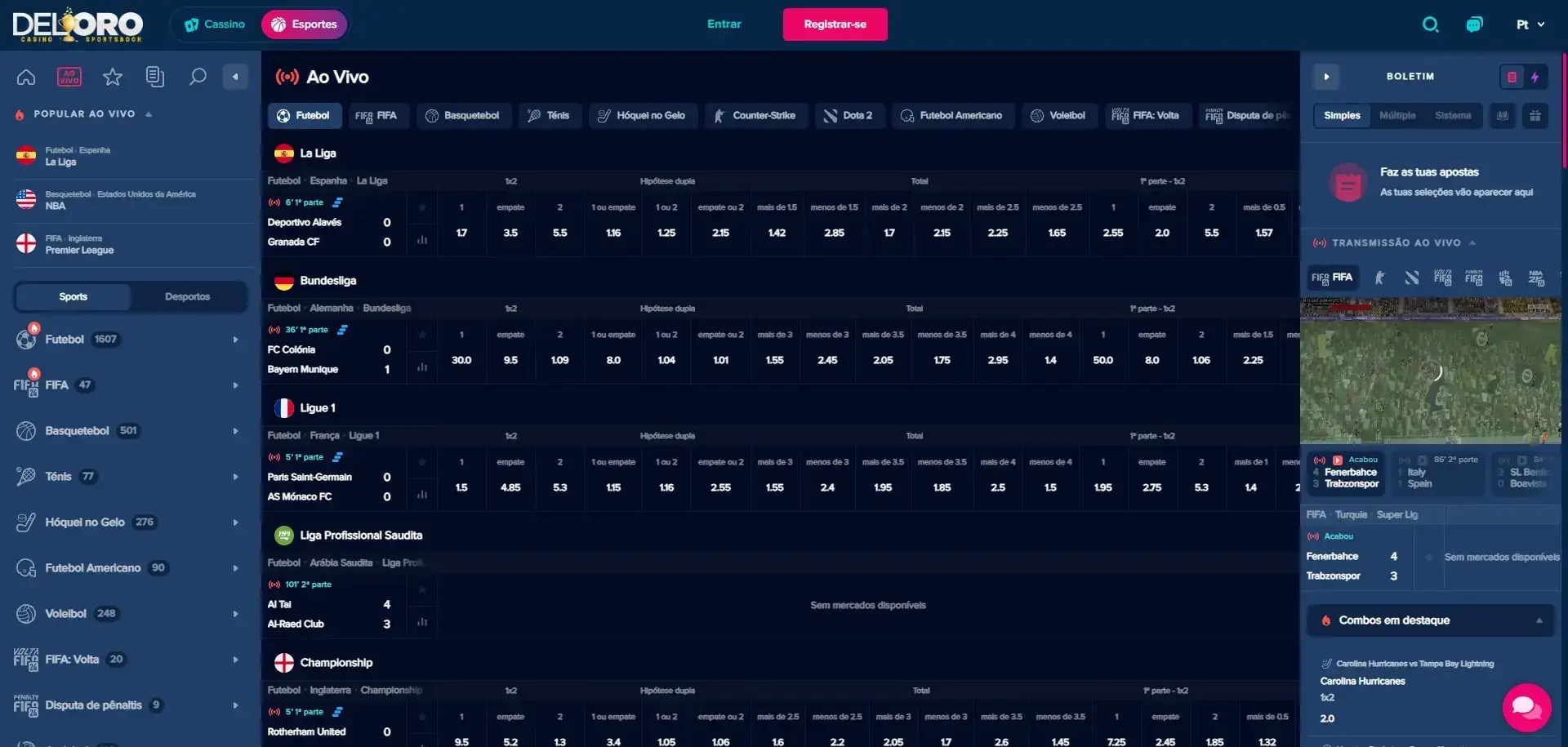 Apostas ao Vivo Deloro