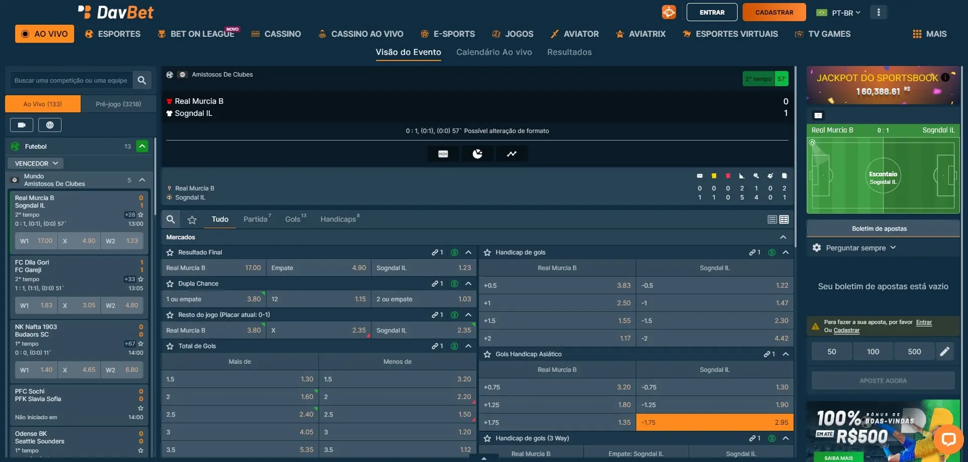 Apostas ao Vivo Davbet