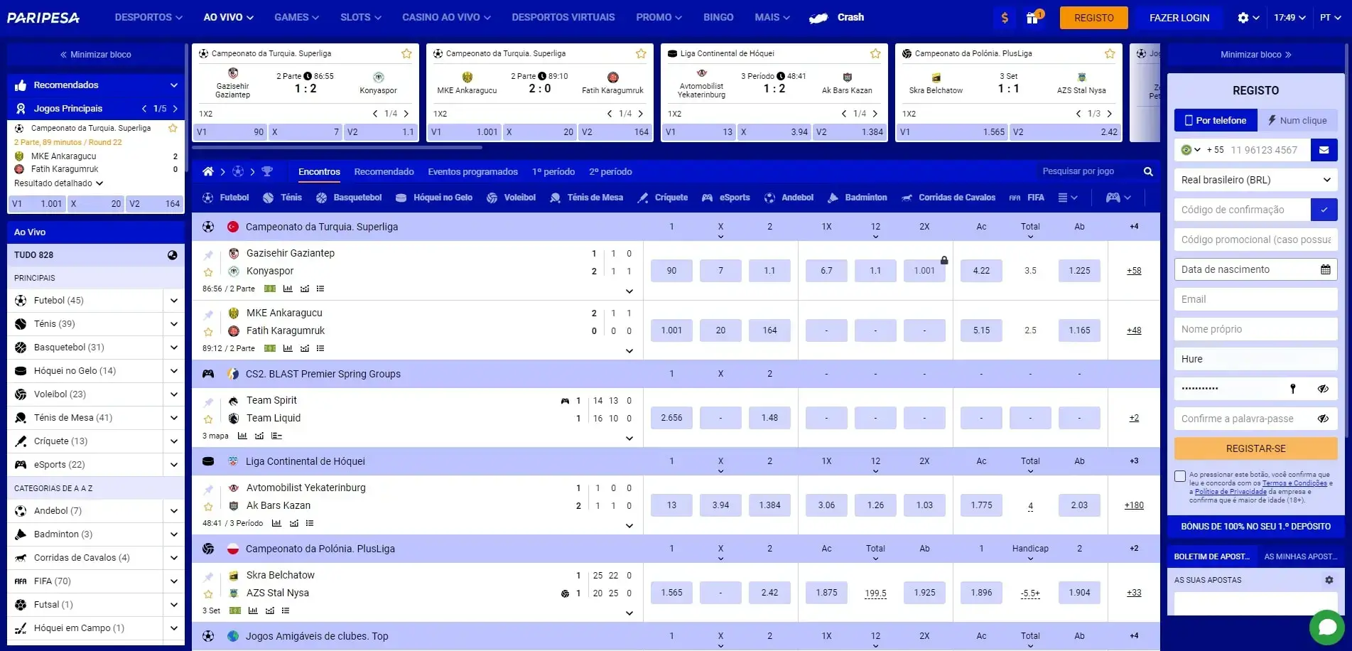 Apostas ao Vivo Paripesa