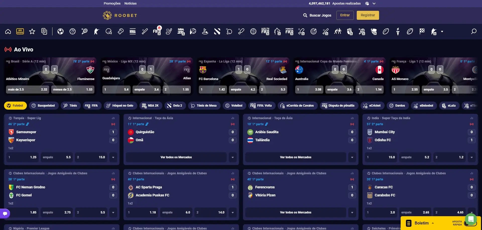 Apostas ao Vivo Roobet