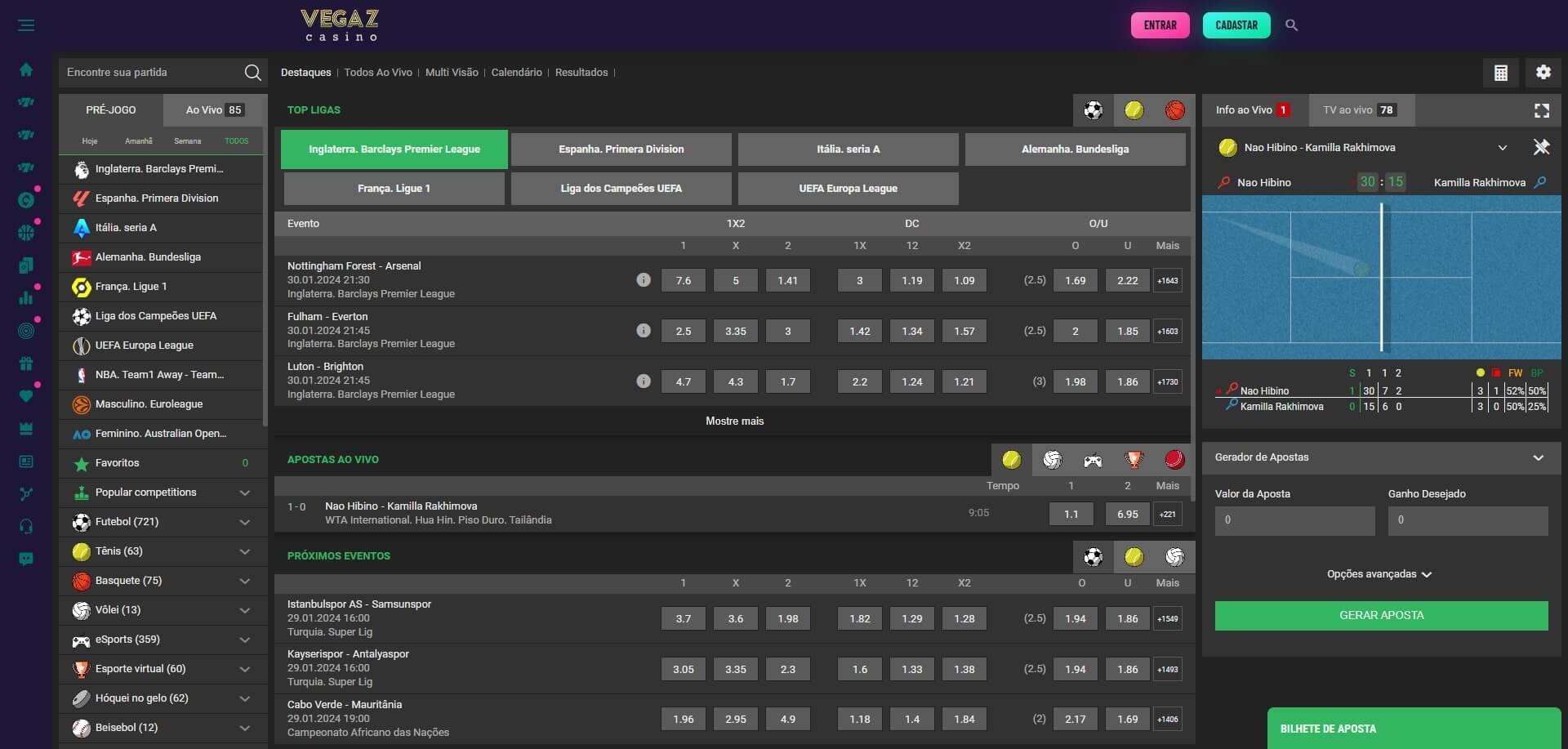 Vegaz Casino Revisão