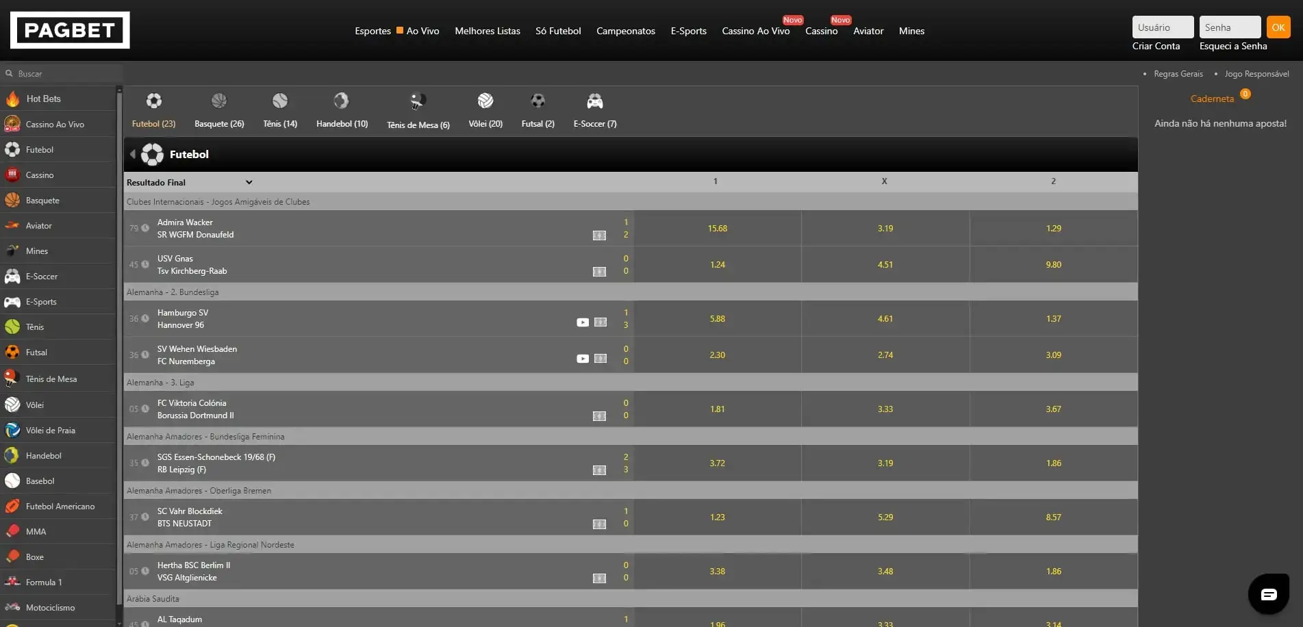Apostas ao Vivo Pagbet