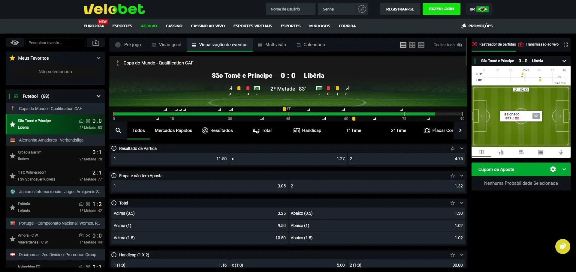 Apostas ao Vivo Velobet