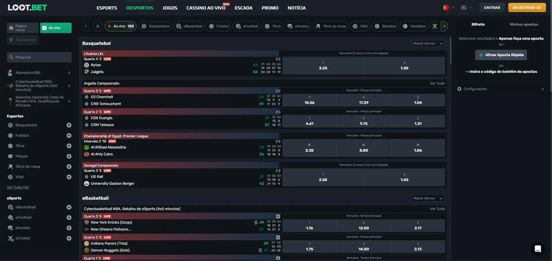 Apostas ao Vivo Loot.bet