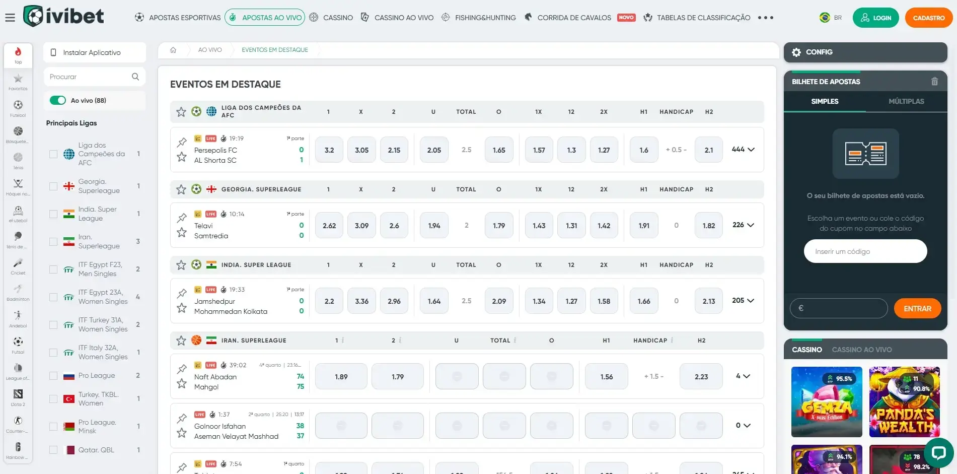 Apostas ao Vivo Ivibet